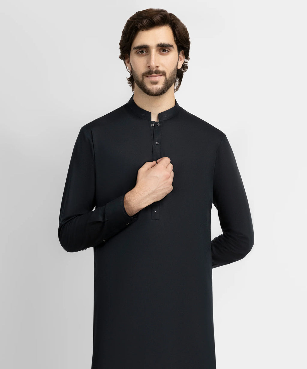 black cotton casual kameez shalwar