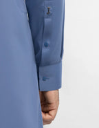 dull blue semi-formal kameez shalwar