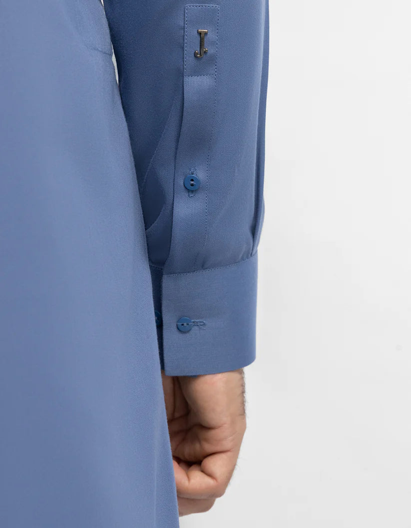 dull blue semi-formal kameez shalwar
