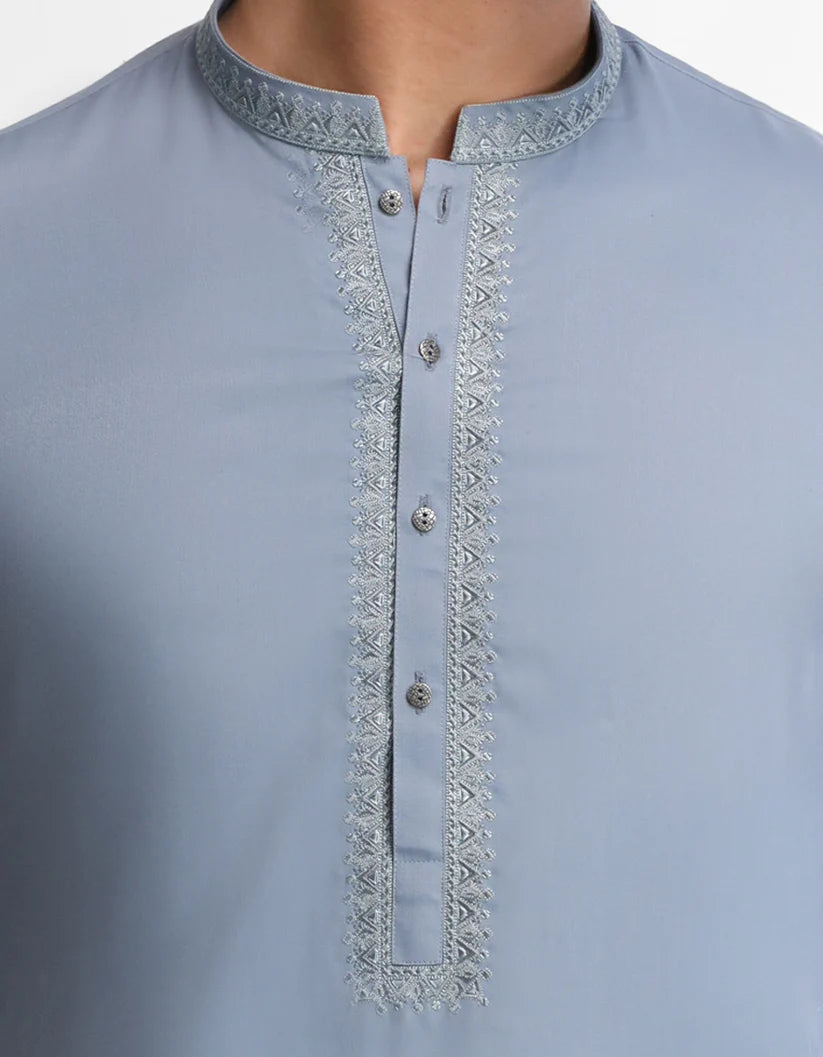 light grey semi-formal kameez shalwar