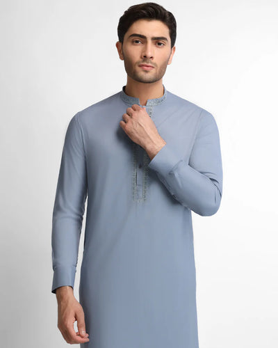 light grey semi-formal kameez shalwar