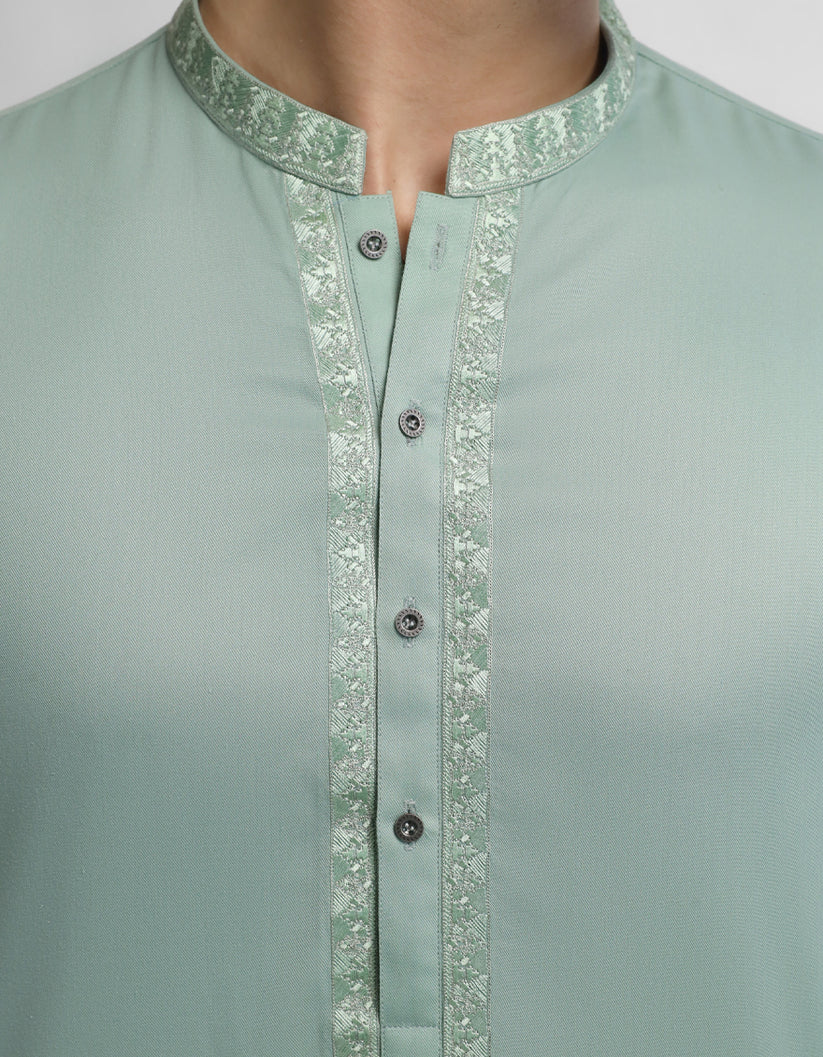 light green semi-formal kameez shalwar