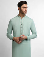 light green semi-formal kameez shalwar
