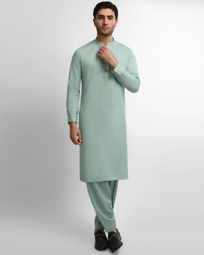 light green semi-formal kameez shalwar