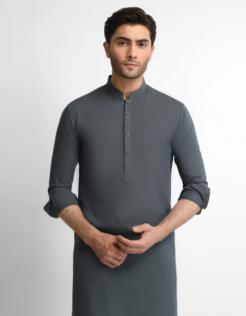 bluish grey plain kameez shalwar