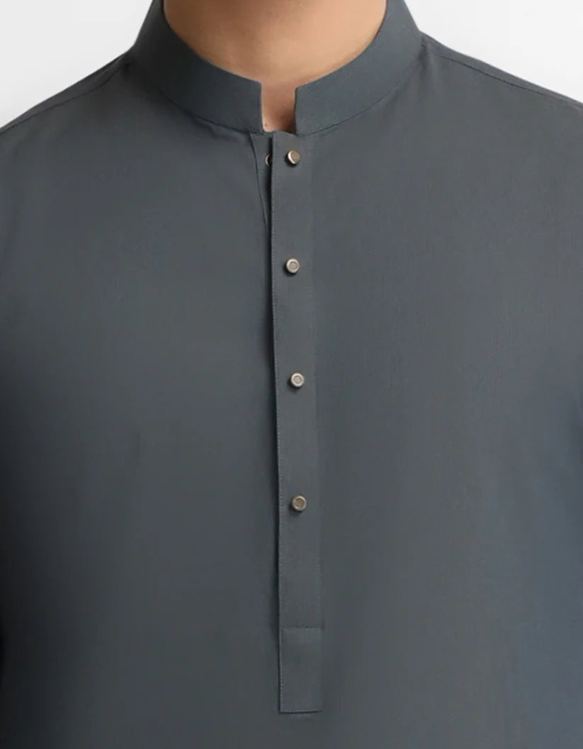 bluish grey plain kameez shalwar