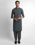 bluish grey plain kameez shalwar