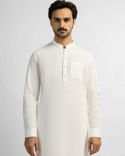 off white casual kameez shalwar