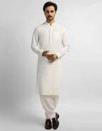 off white casual kameez shalwar