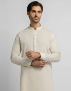 cream casual kameez shalwar
