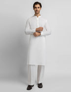 off white cotton linen casual kameez shalwar