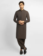 brown cotton plain kameez shalwar