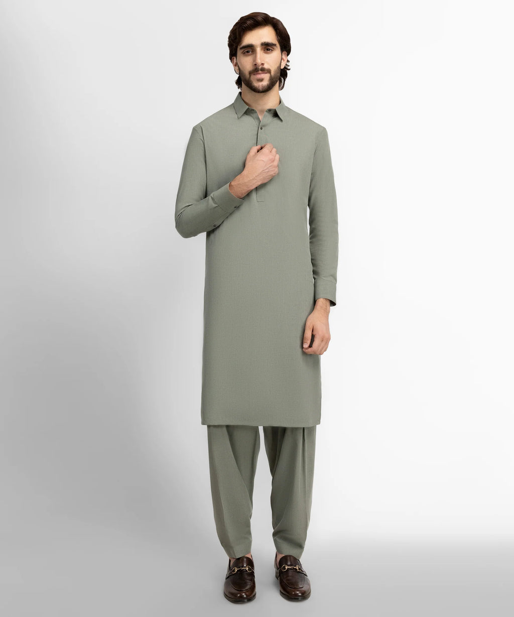 light green casual kameez shalwar