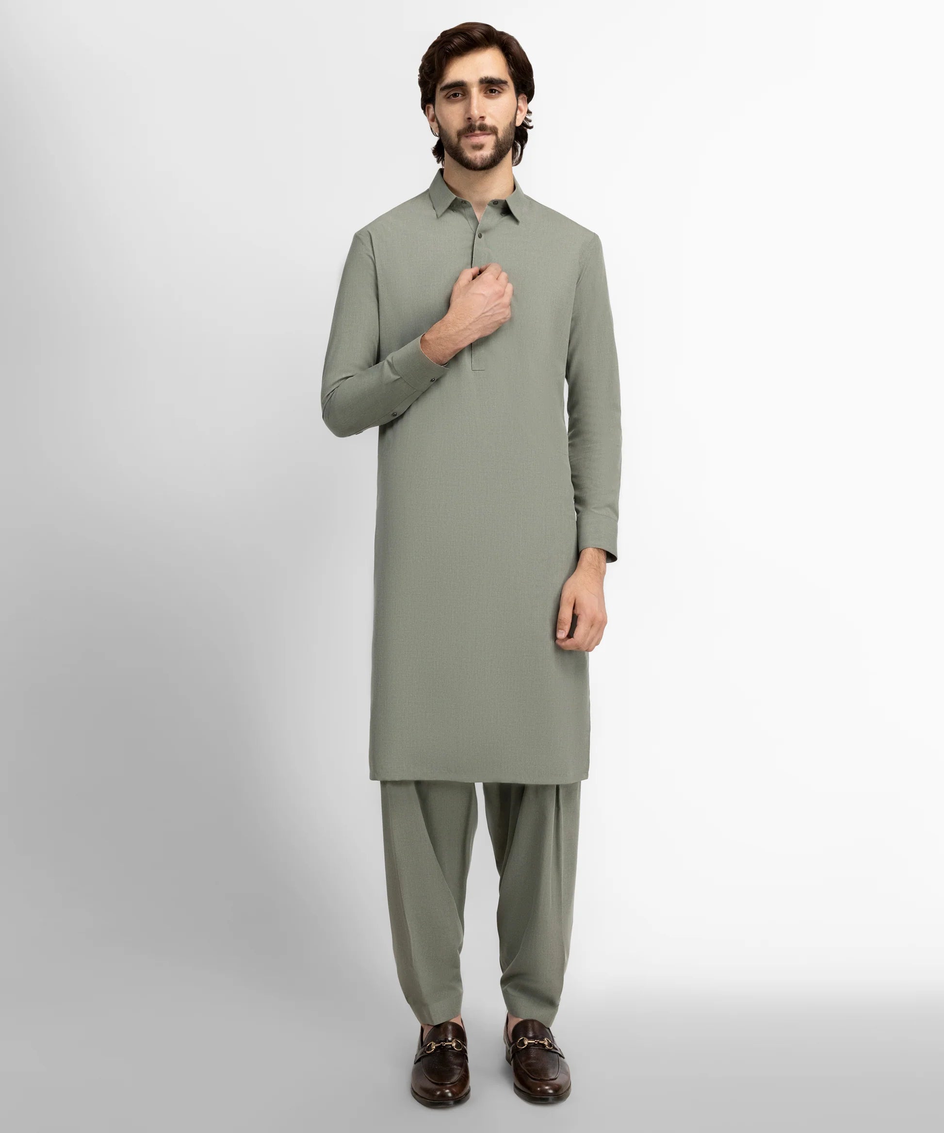 light green casual kameez shalwar