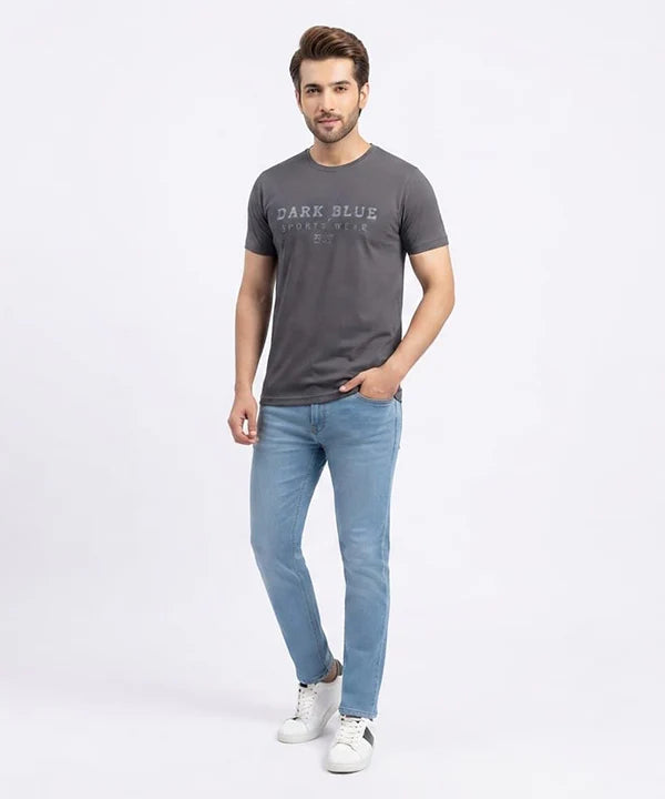 HR Clothing Men’s Printed T-Shirt – Grey TSH-5879
