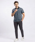 MEN'S T-SHIRT COLLAR MAROON STRIPE BASIC TSH-5916