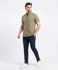 Men's Casual Green Half Sleves Shc-1845 ( H )