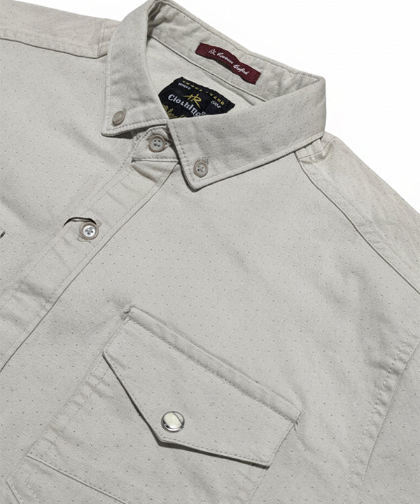 Men's Casual Shirt - Beige Shc-1841 Strech Fabric - Beige - View 6