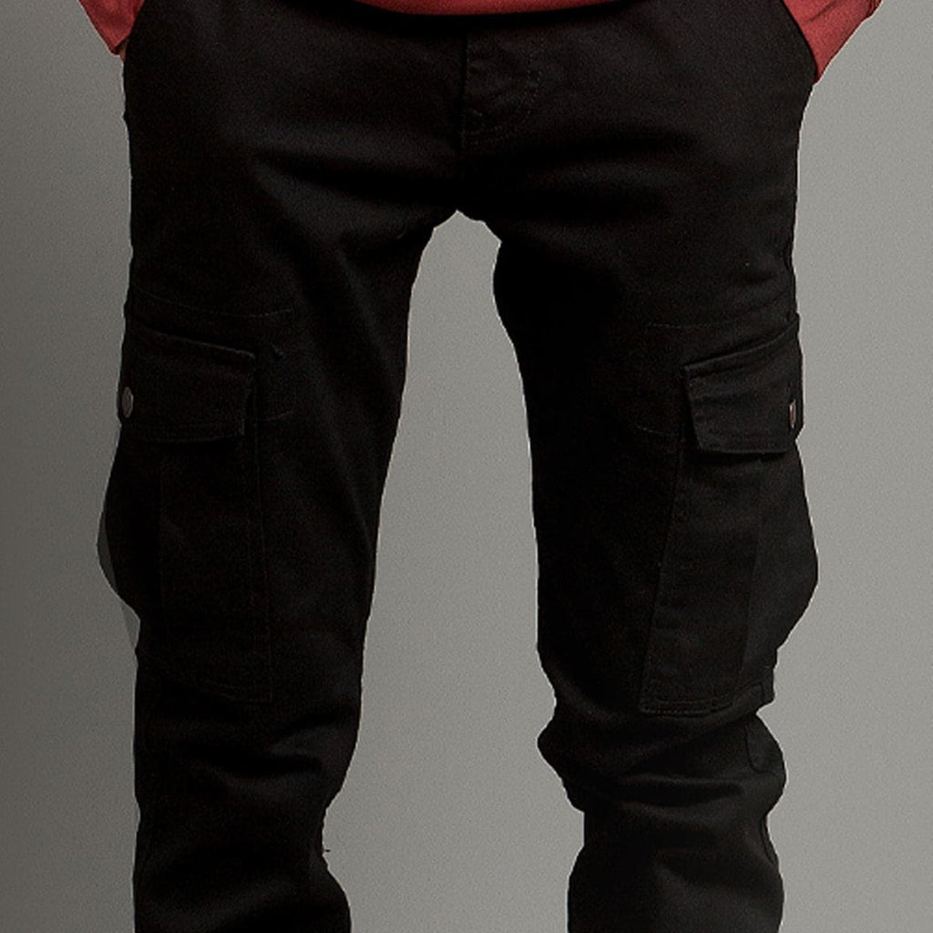Men'S Cargo Trousers - Black Lwr-0485 - Black - View 2