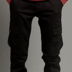 Men'S Cargo Trousers - Black Lwr-0485 - Black - View 2