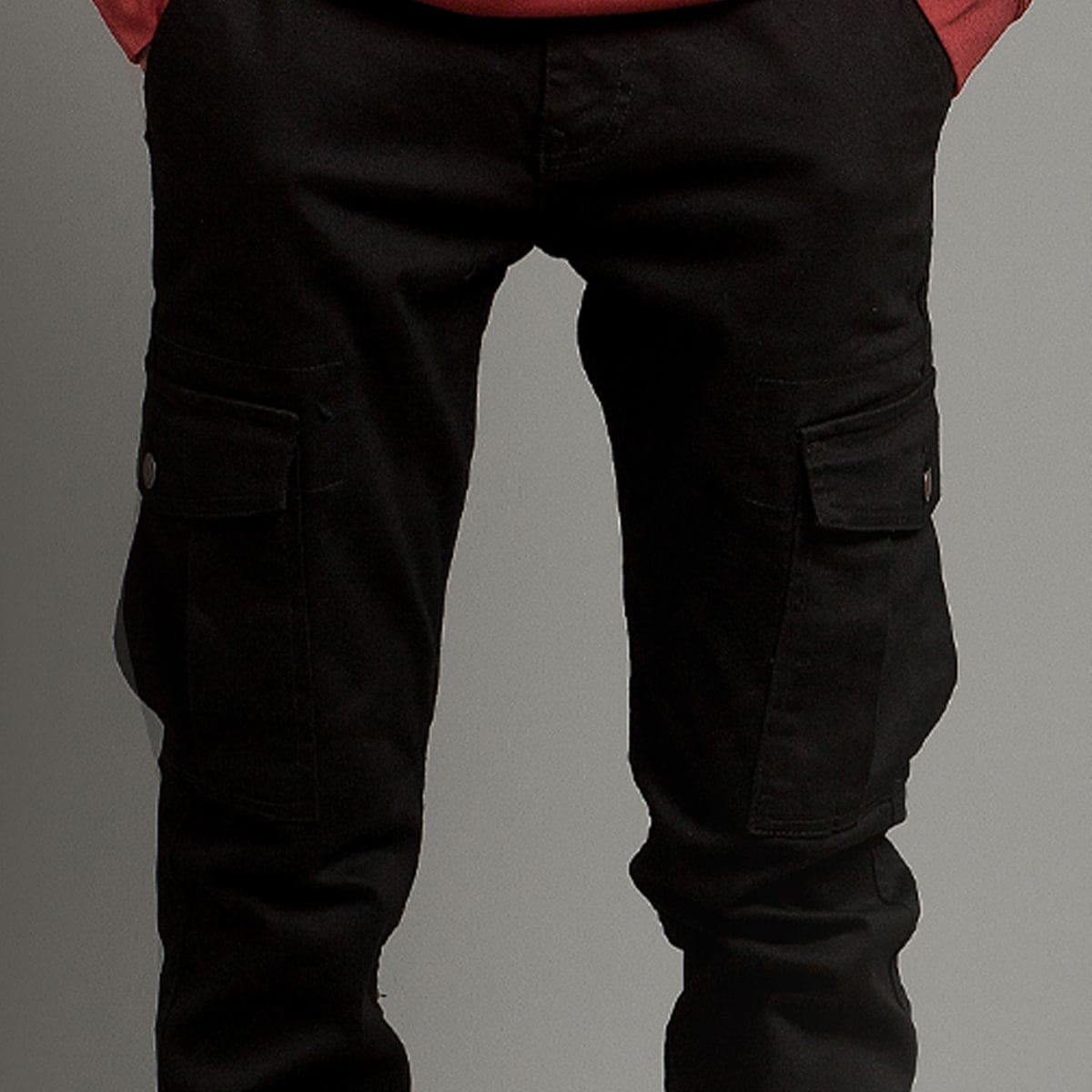Men'S Cargo Trousers - Black Lwr-0485 - Black - View 2