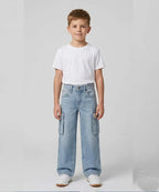 Boys Comfortable Relaxed Fit Baggy Denim jeans - Ice Blue Bjp-0291