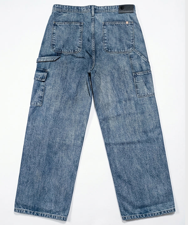 Men's Baggy Carpenter Denim - Wash Blue Jp-2080 - Blue - View 6
