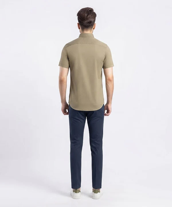 Men's Casual Green Half Sleves Shc-1845 ( H )