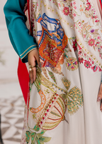 Lahore Fort - White Embroidered Luxury Shawl - Buy Online Pakistan
