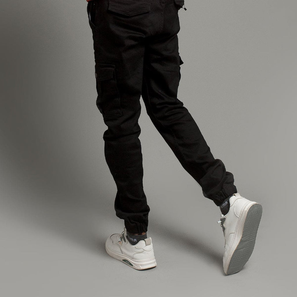 Men'S Cargo Trousers - Black Lwr-0485 - Black - View 3