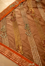 Vashah Afshan Shawl - Hand Embroidered Organza Shawl - Shopping Karado