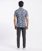 Men's Casual Printed Blue Half Sleves Shc-1776 (H)