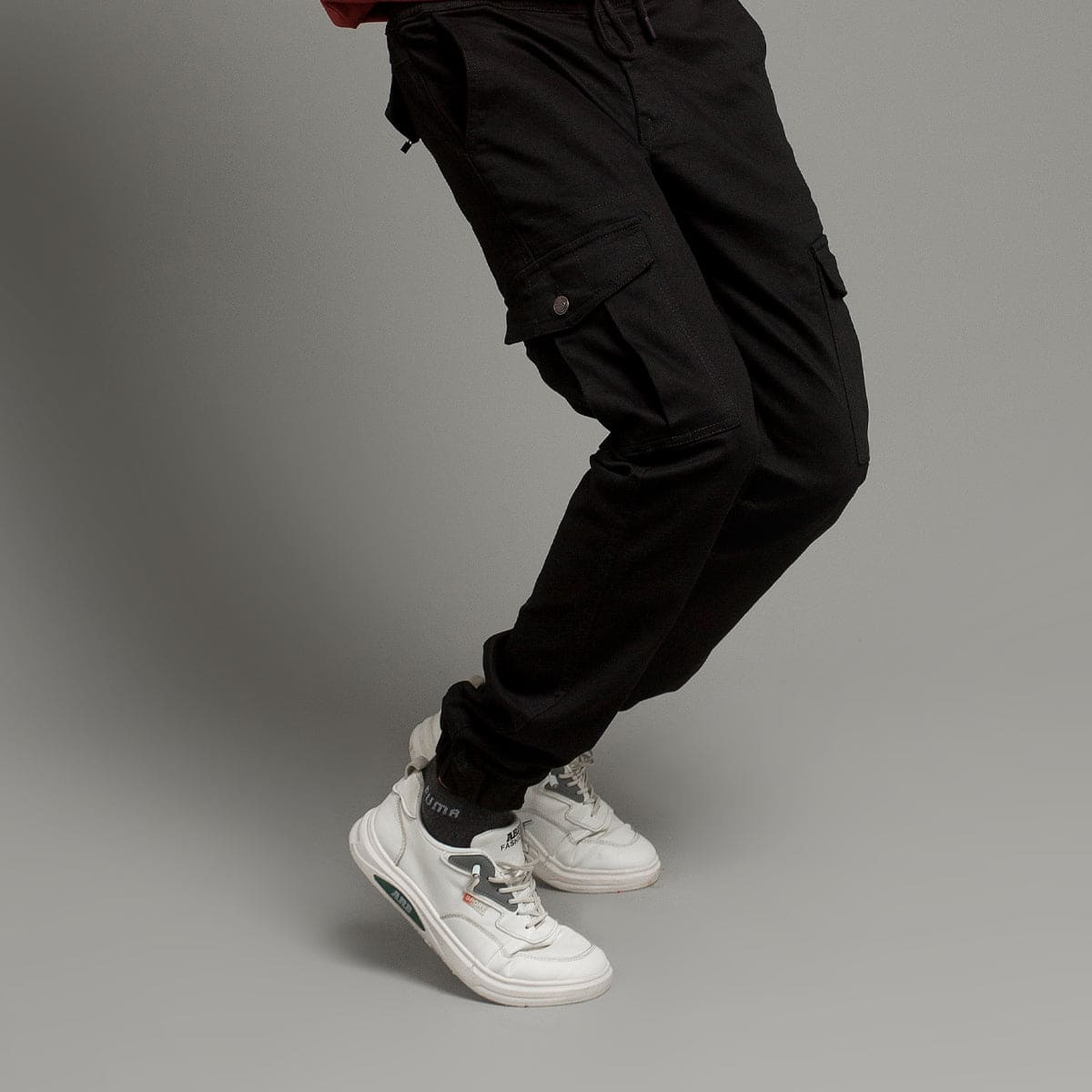 Men'S Cargo Trousers - Black Lwr-0485 - Black - View 1