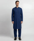 electric blue semi-formal kameez shalwar