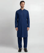 electric blue semi-formal kameez shalwar