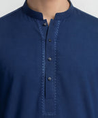electric blue semi-formal kameez shalwar