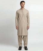 cream semi-formal kameez shalwar