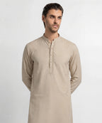 cream semi-formal kameez shalwar