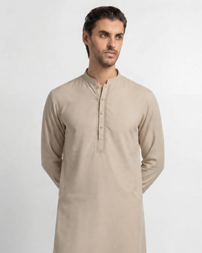 cream semi-formal kameez shalwar