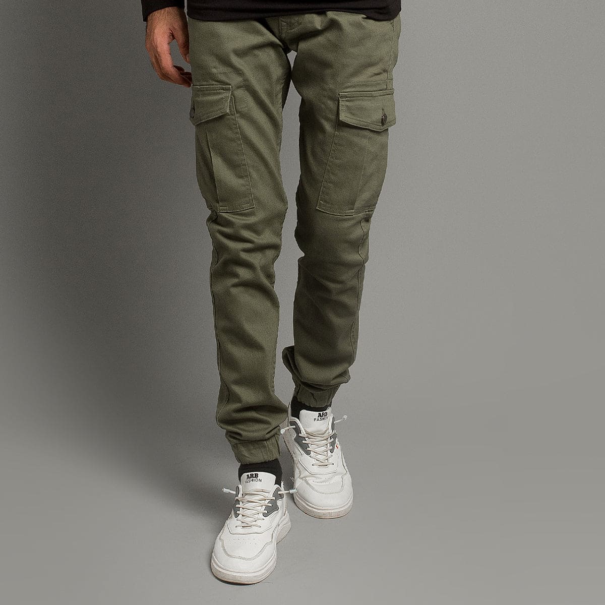Men'S Cargo Trousers - Green Lwr-0486 - Green - View 1