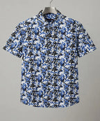 Men's Casual Printed Blue Half Sleves Shc-1776 (H)