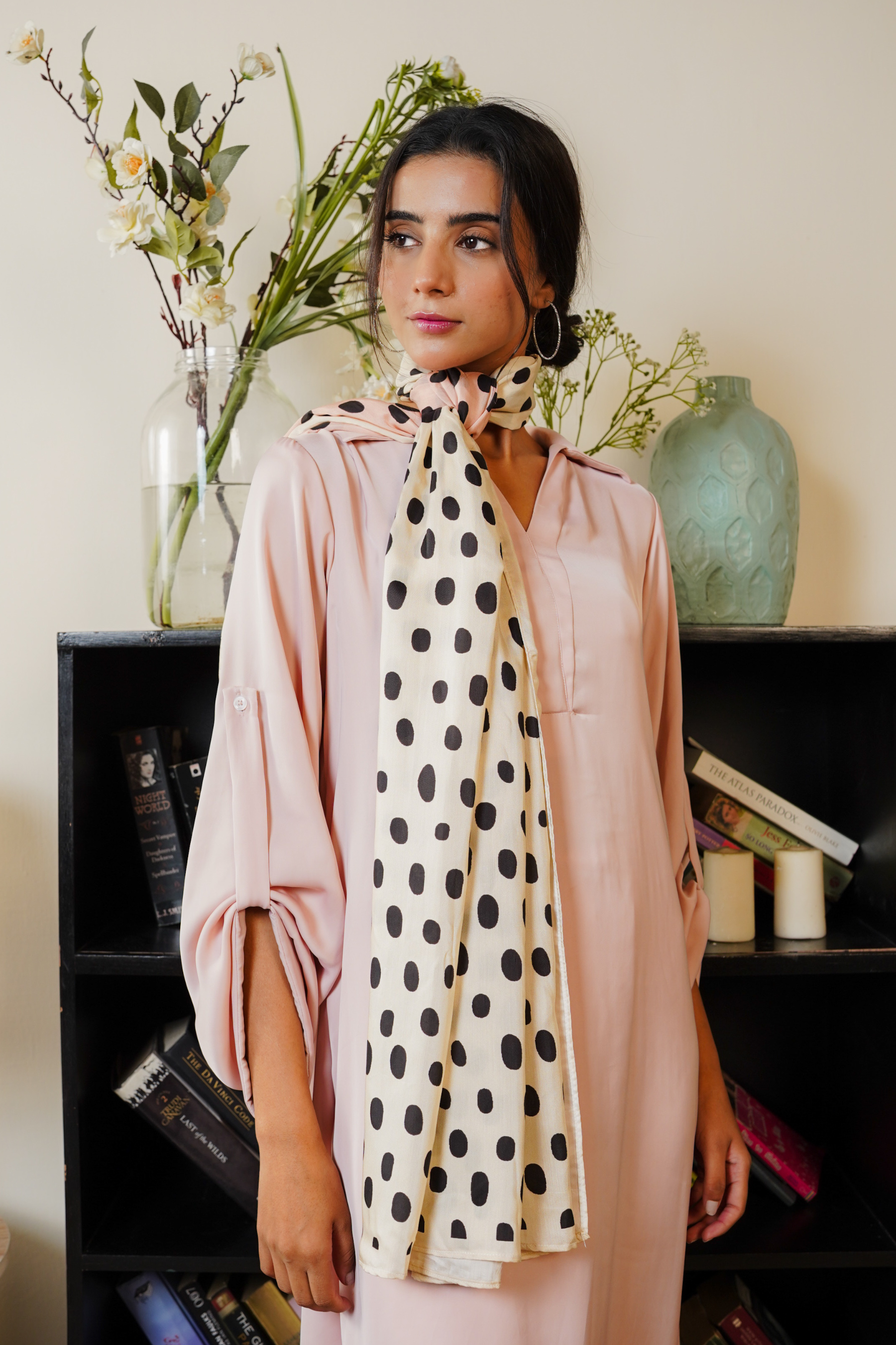 Polka Blush Scarf (KS-029)