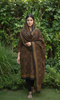 Ajrak Badam Dark Green Base with Maroon Filler Two-Piece – Unstitched Shirt & Dupatta (2.5 m x 44″) – Lawn & Cotton