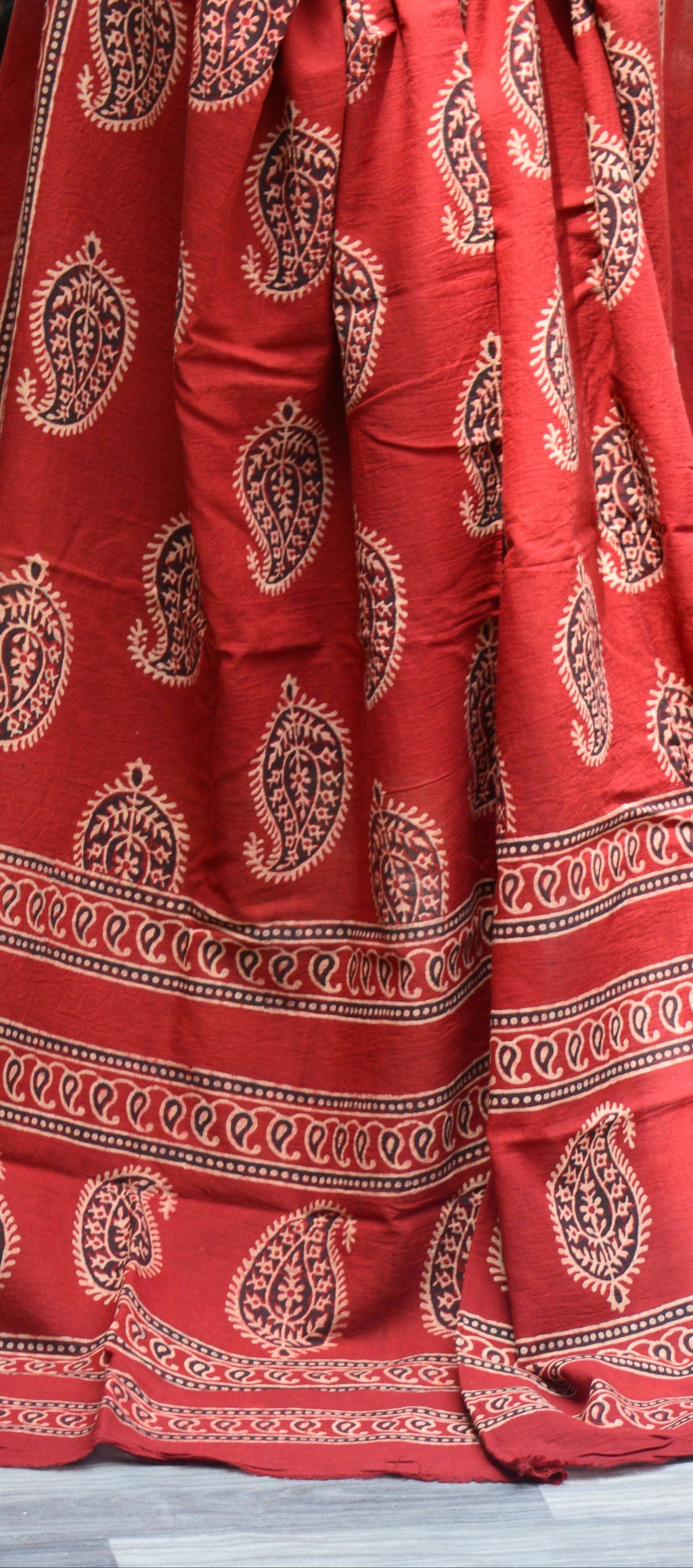 Ajrak Red Chaadar – Anbi Motif in Natural Dye Print