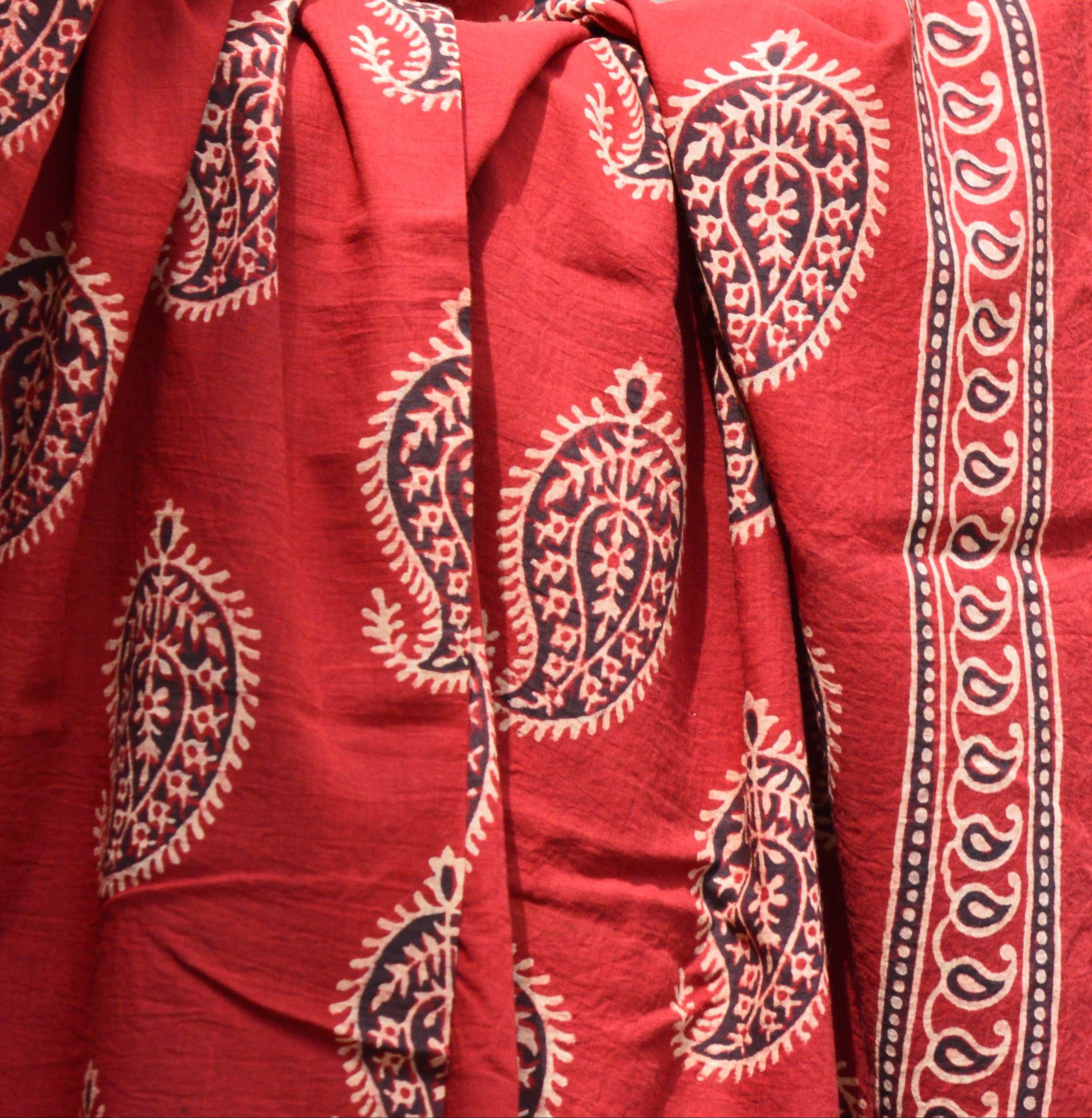Ajrak Red Chaadar – Anbi Motif in Natural Dye Print