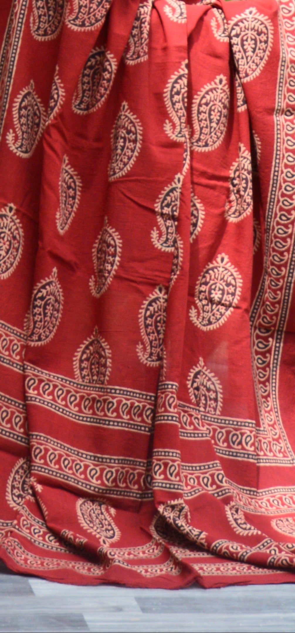 Ajrak Red Chaadar – Anbi Motif in Natural Dye Print