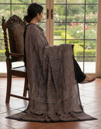 Ajrak Chadar Moroccan Design – Hand Block Printed Organic Dyed Cotton Shawl