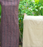 Ajrak Design Dress — Black Stripe Kurta with Calamansi Color Trouser (Unstitched Cotton)
