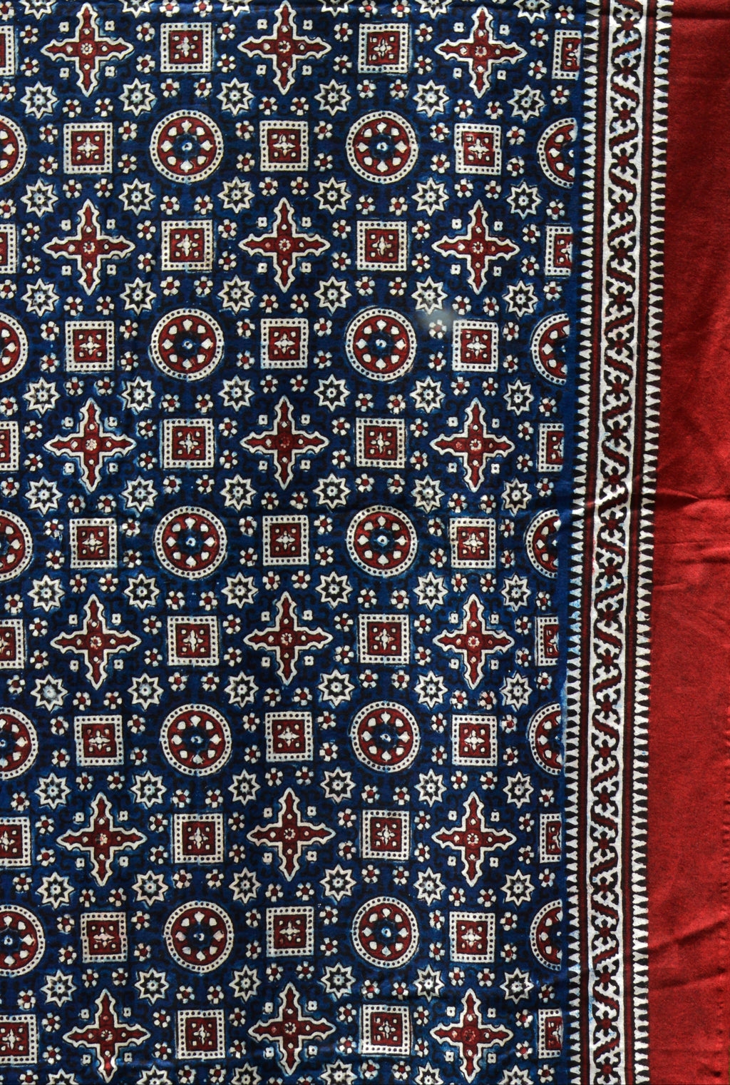 Kashi Ajrak Blue Variant – Organic Dye Hand Block Printed Cotton Fabric