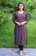 Natural Dyed Ajrak Kurti – Hand Block Printed with Mirror Embroidery (Premium Lawn Cotton)